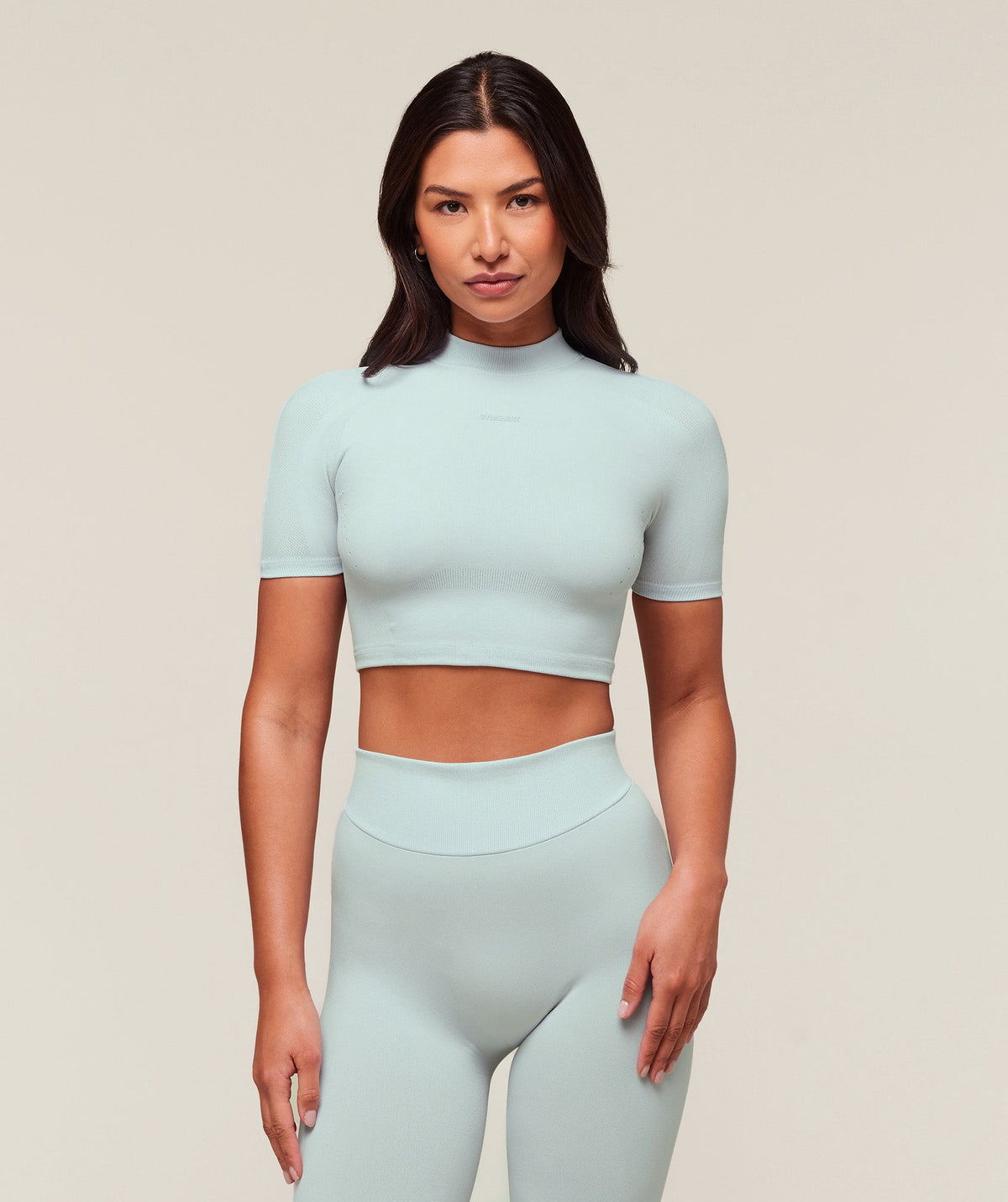 everywear Warp Knit Crop Top - Frost Blue