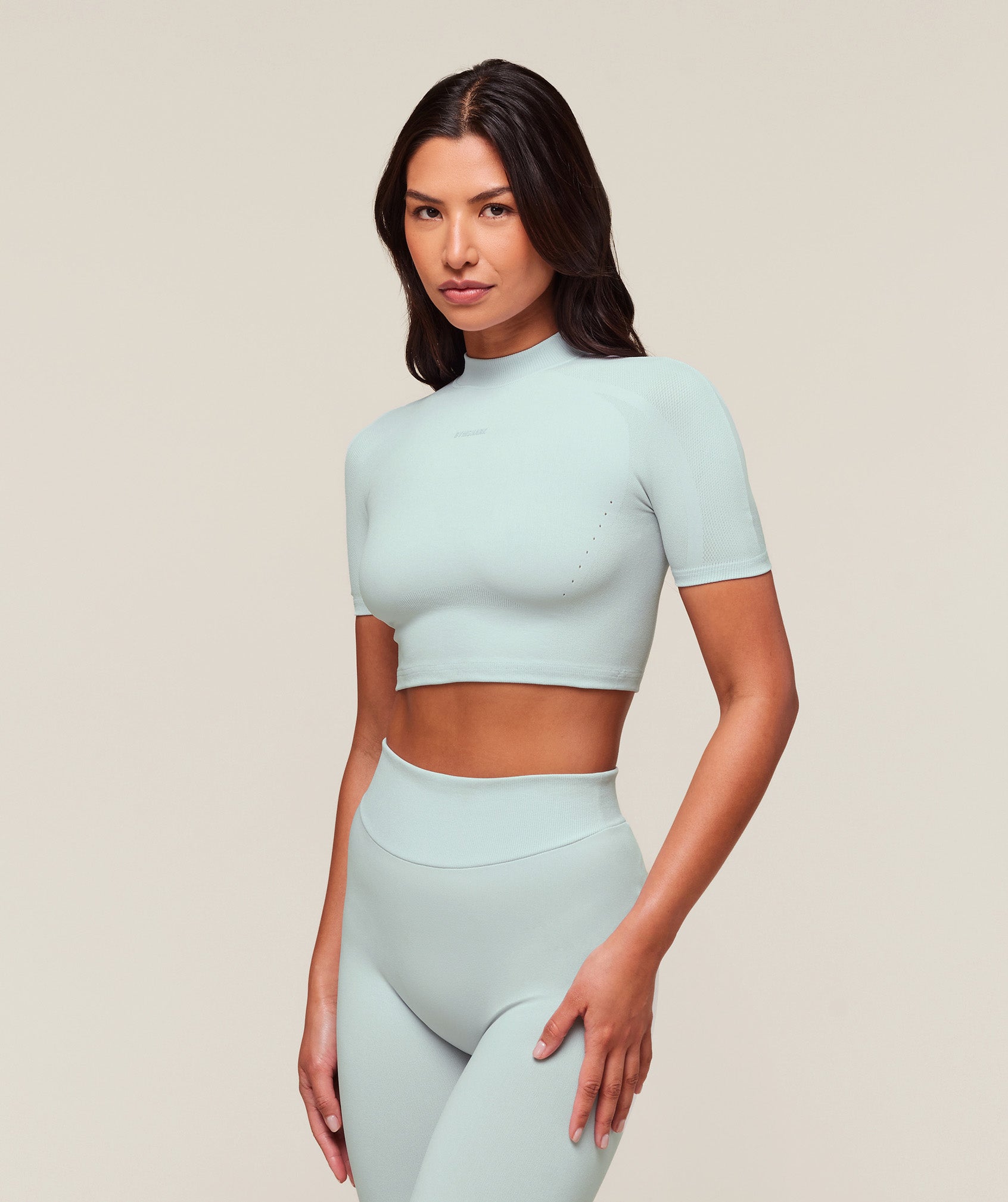 everywear Warp Knit Crop Top - Frost Blue