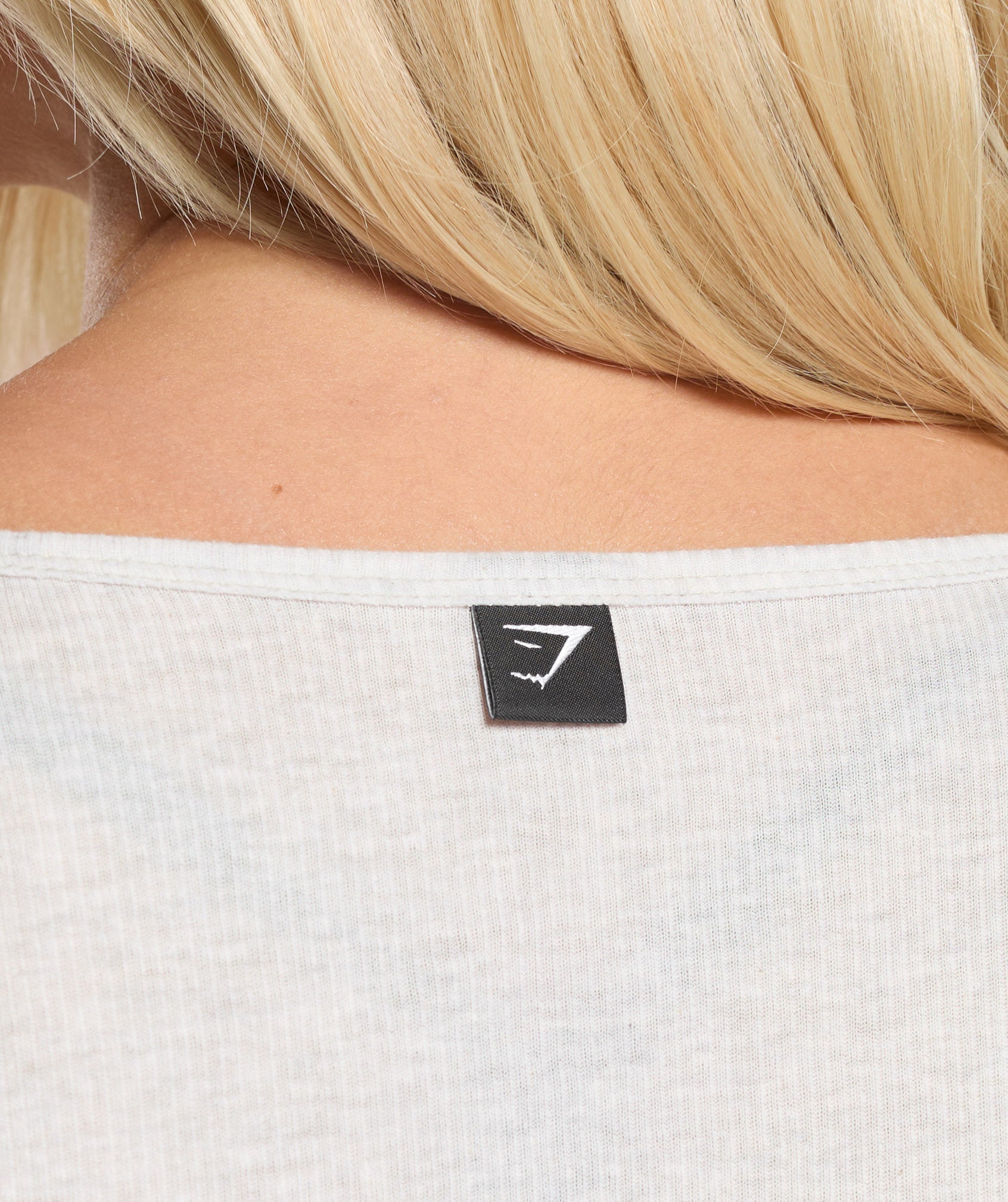 Rib Long Sleeve Top - White Marl