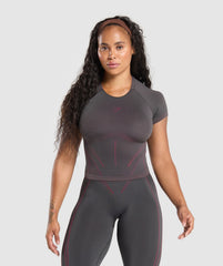 Apex Contrast T-Shirt - Asphalt Grey/Build Pink