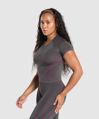 Apex Contrast T-Shirt - Asphalt Grey/Build Pink