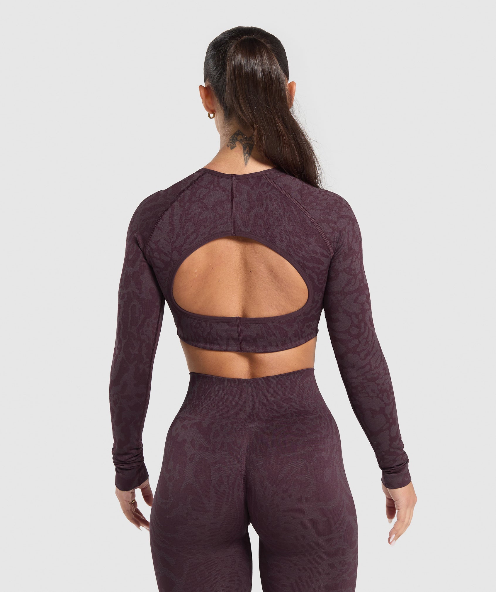 Adapt Safari Long Sleeve Crop Top - Depth Purple/Greyed Purple