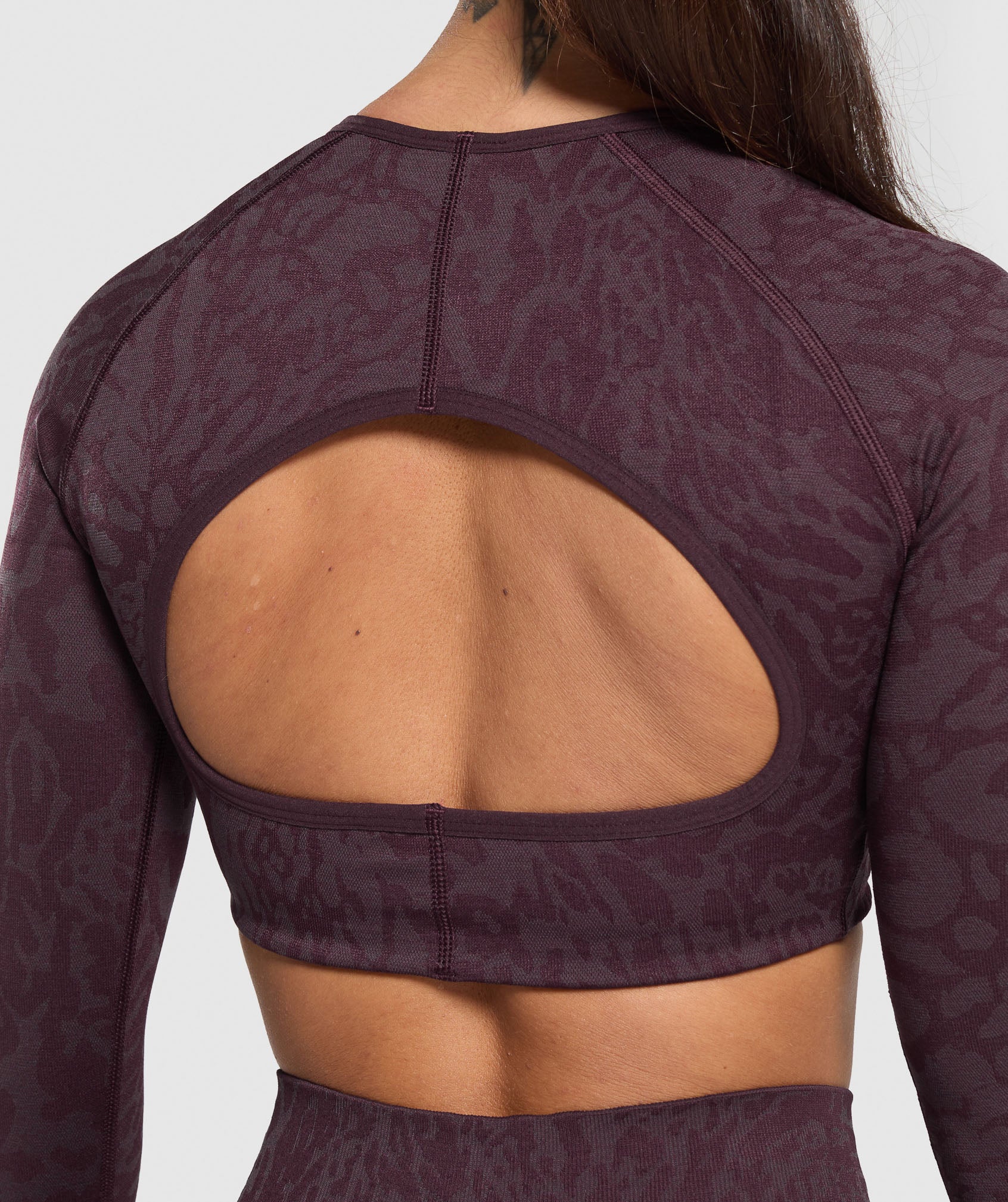 Adapt Safari Long Sleeve Crop Top - Depth Purple/Greyed Purple