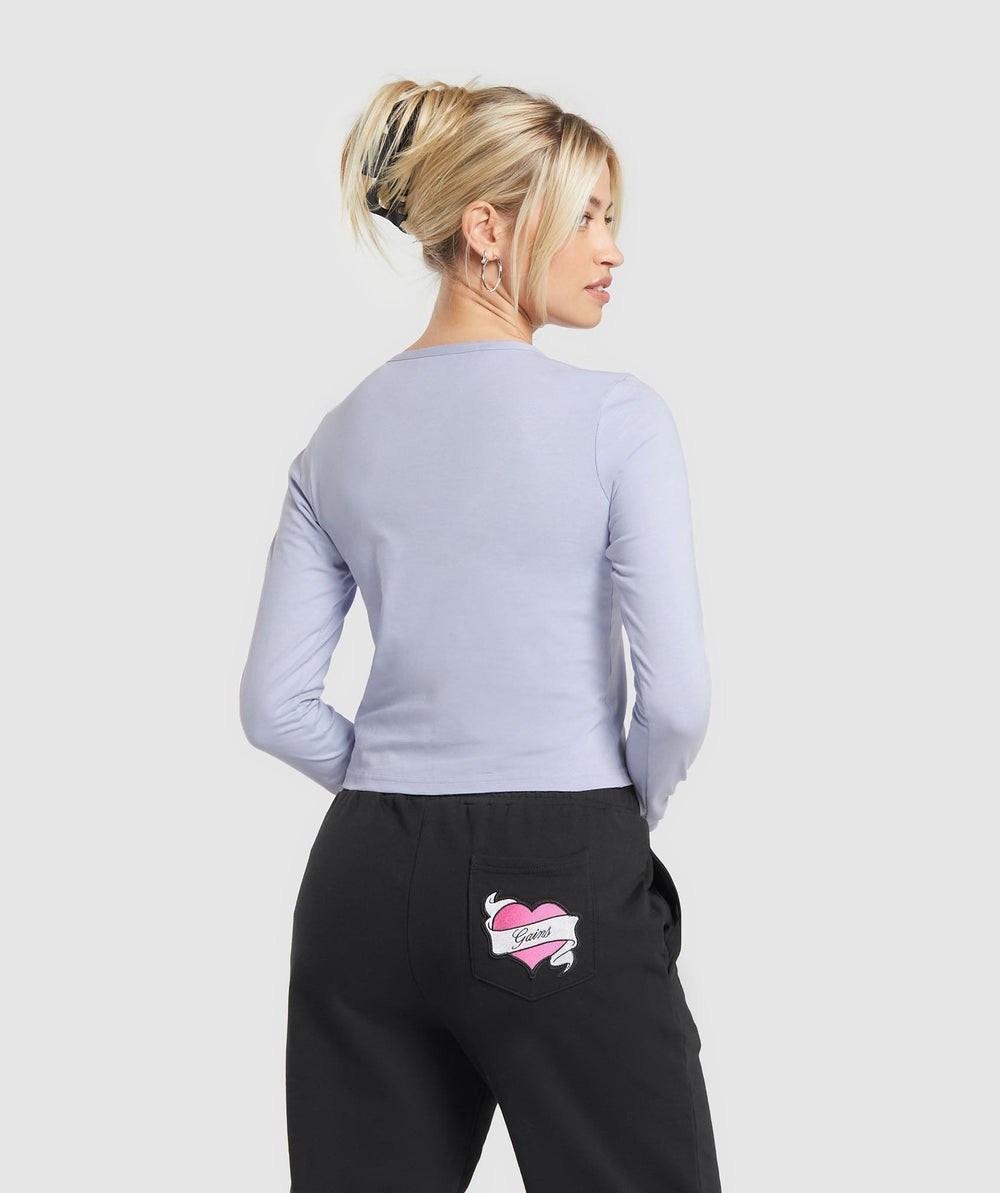 Tattoo Midi Long Sleeve T-Shirt - Silver Lilac