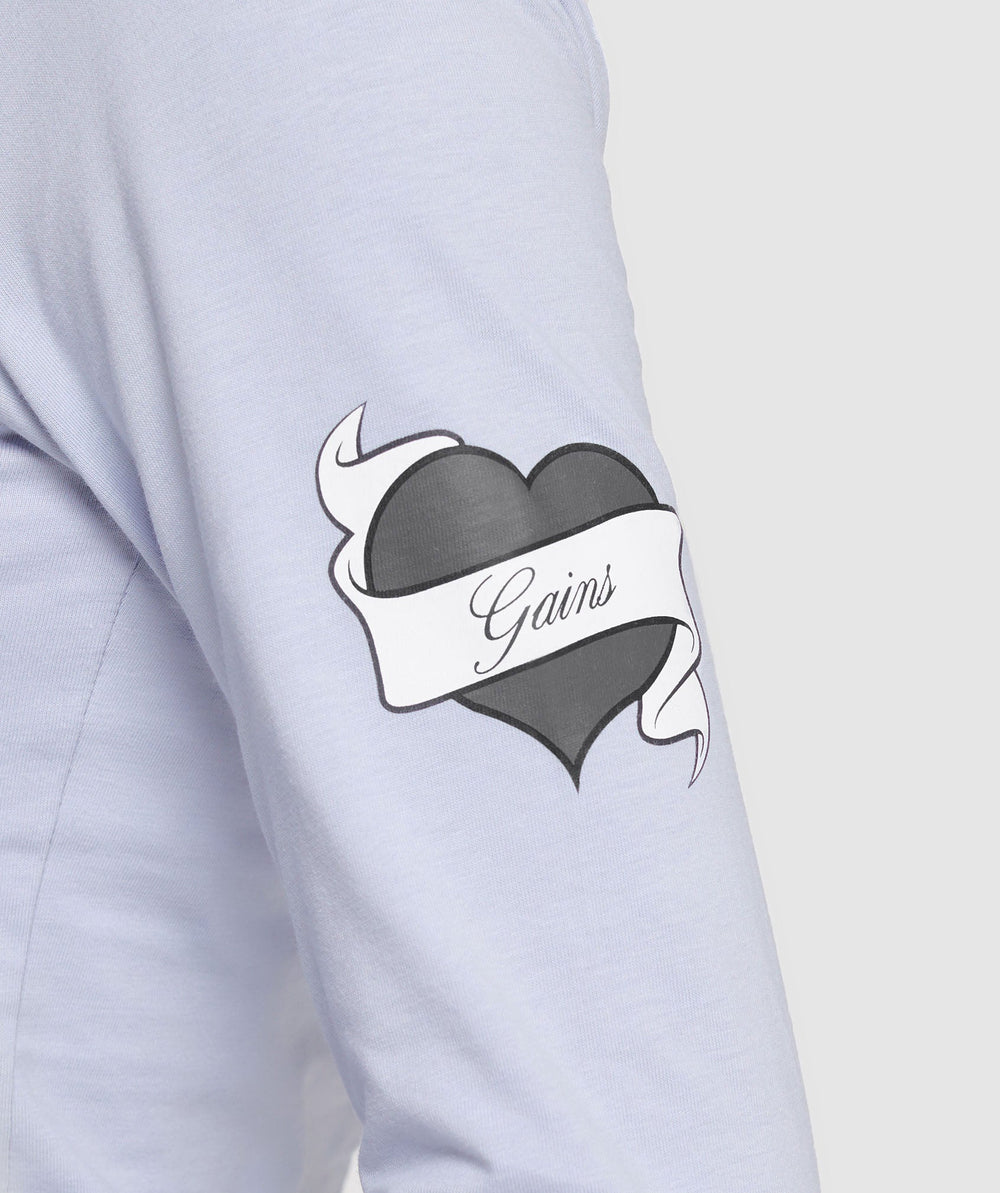 Tattoo Midi Long Sleeve T-Shirt - Silver Lilac