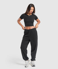 Rest Day Buttery Soft Midi Top - Black