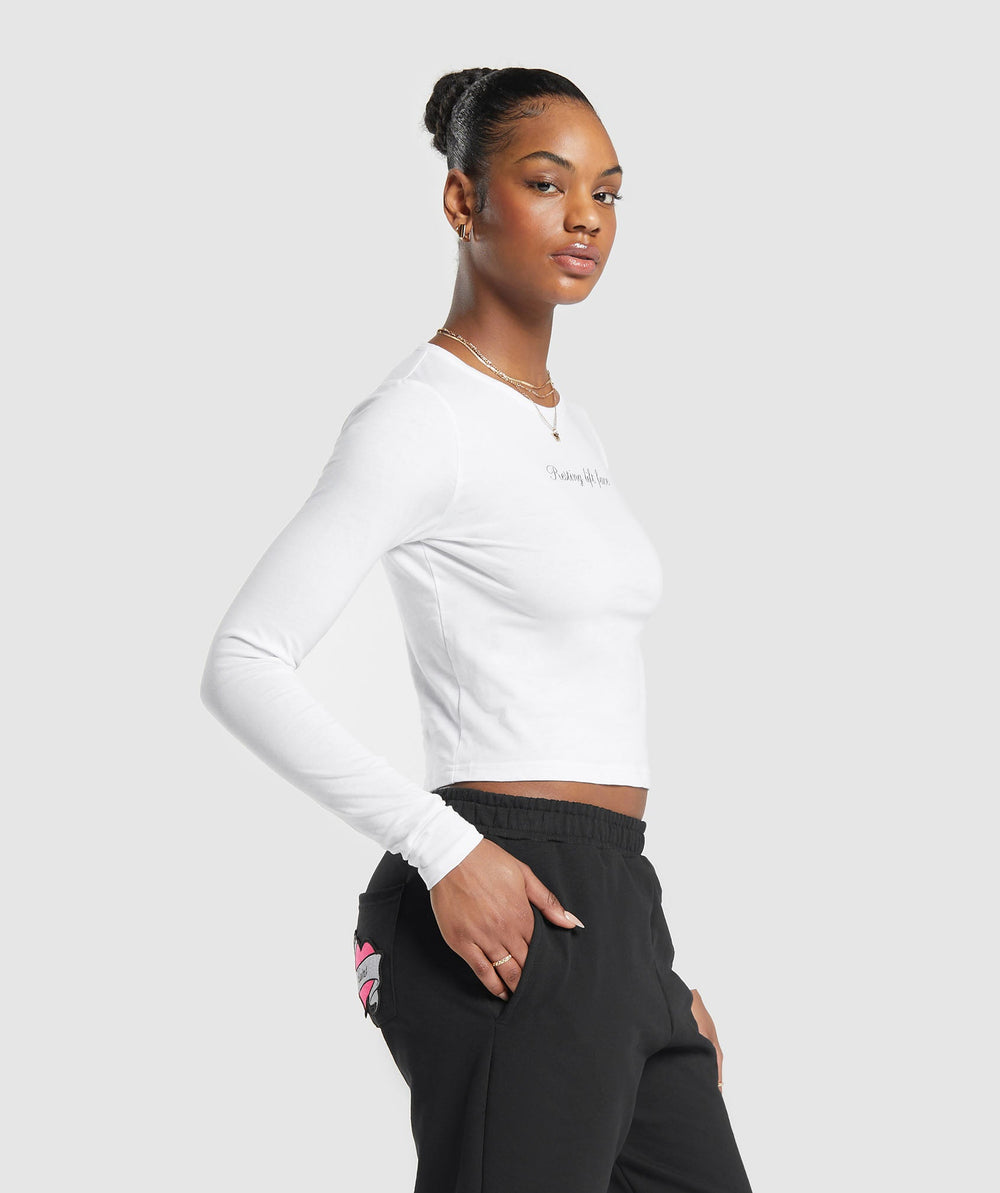 Tattoo Midi Long Sleeve T-Shirt - White