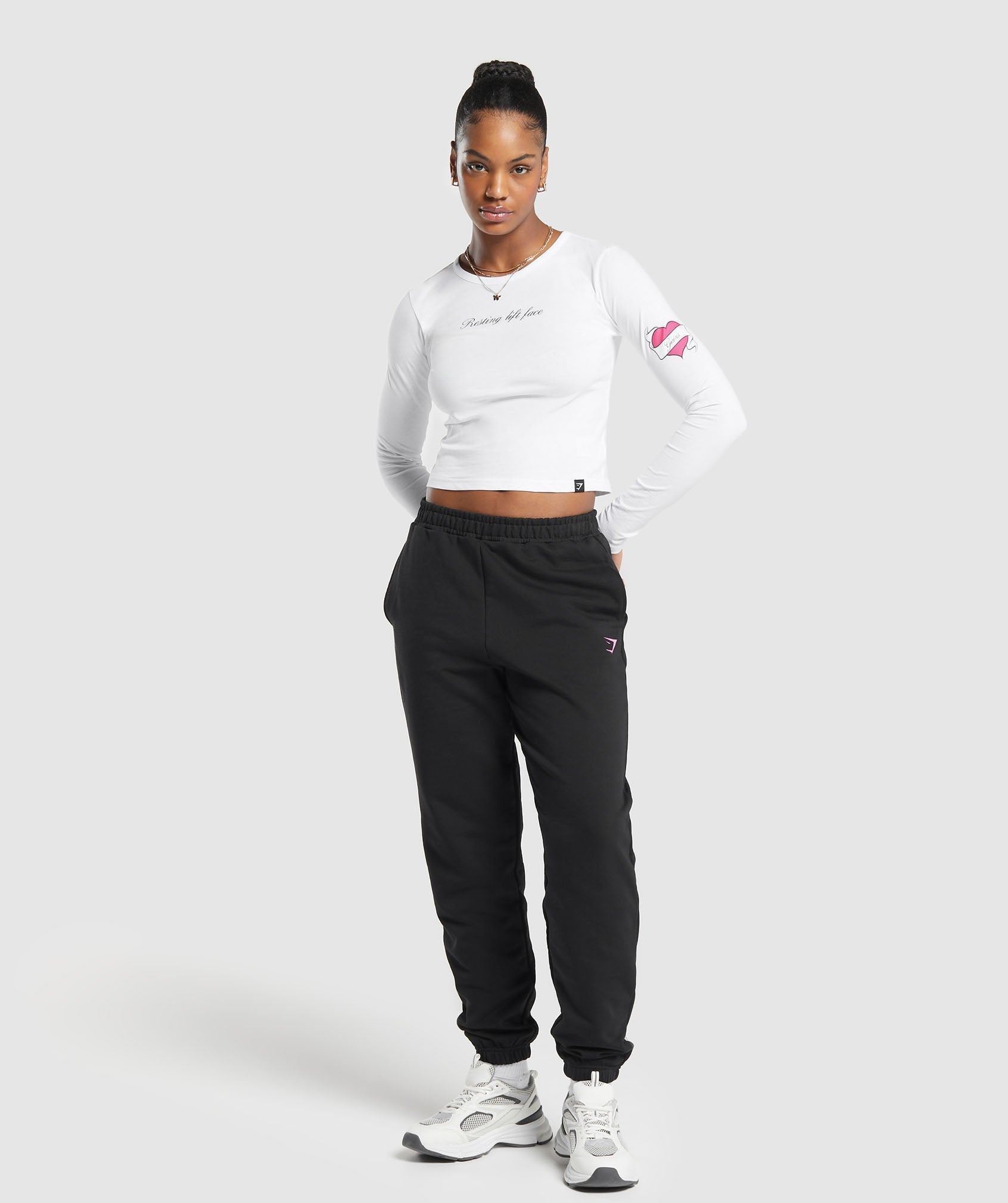 Tattoo Midi Long Sleeve T-Shirt - White