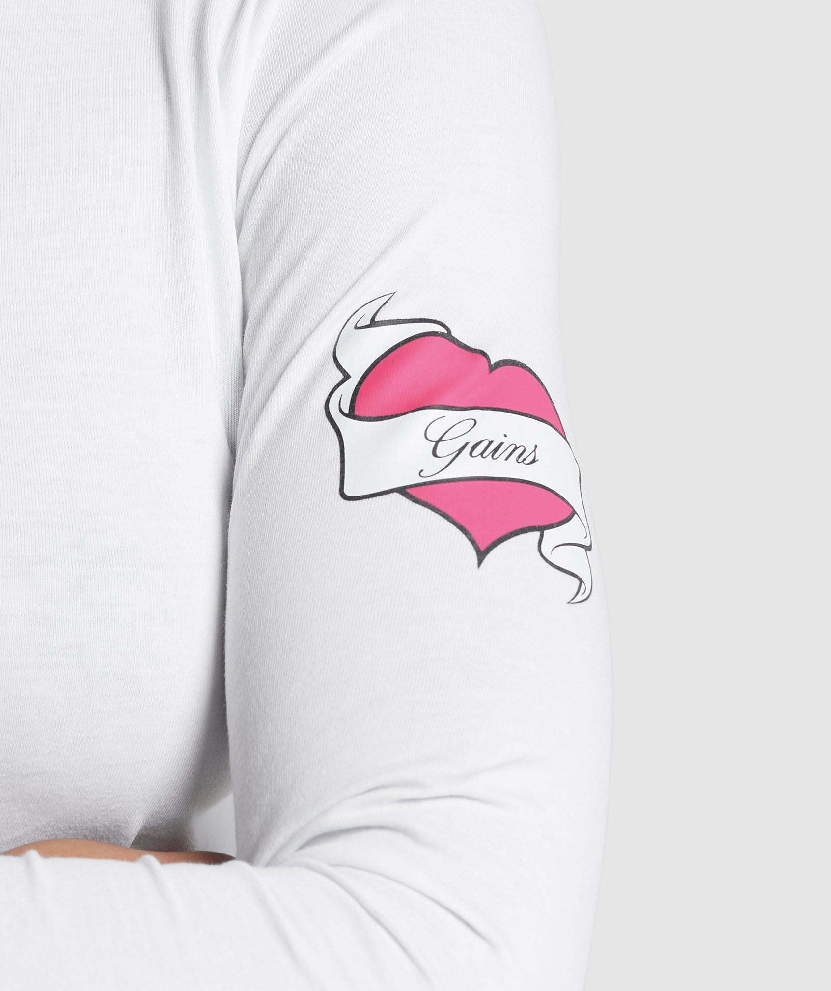 Tattoo Midi Long Sleeve T-Shirt - White