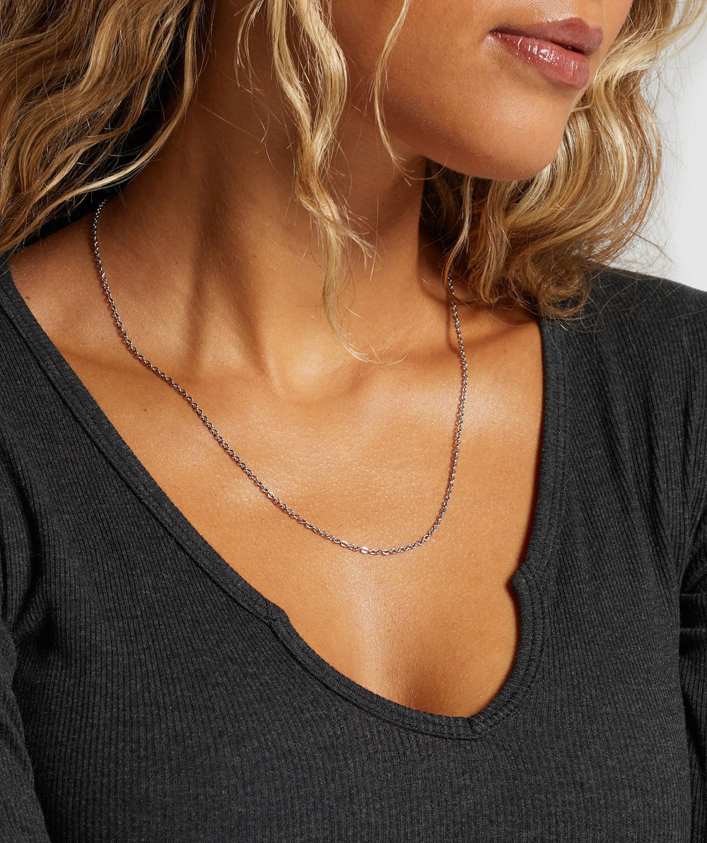 Rib Long Sleeve Top - Midnight Black Marl
