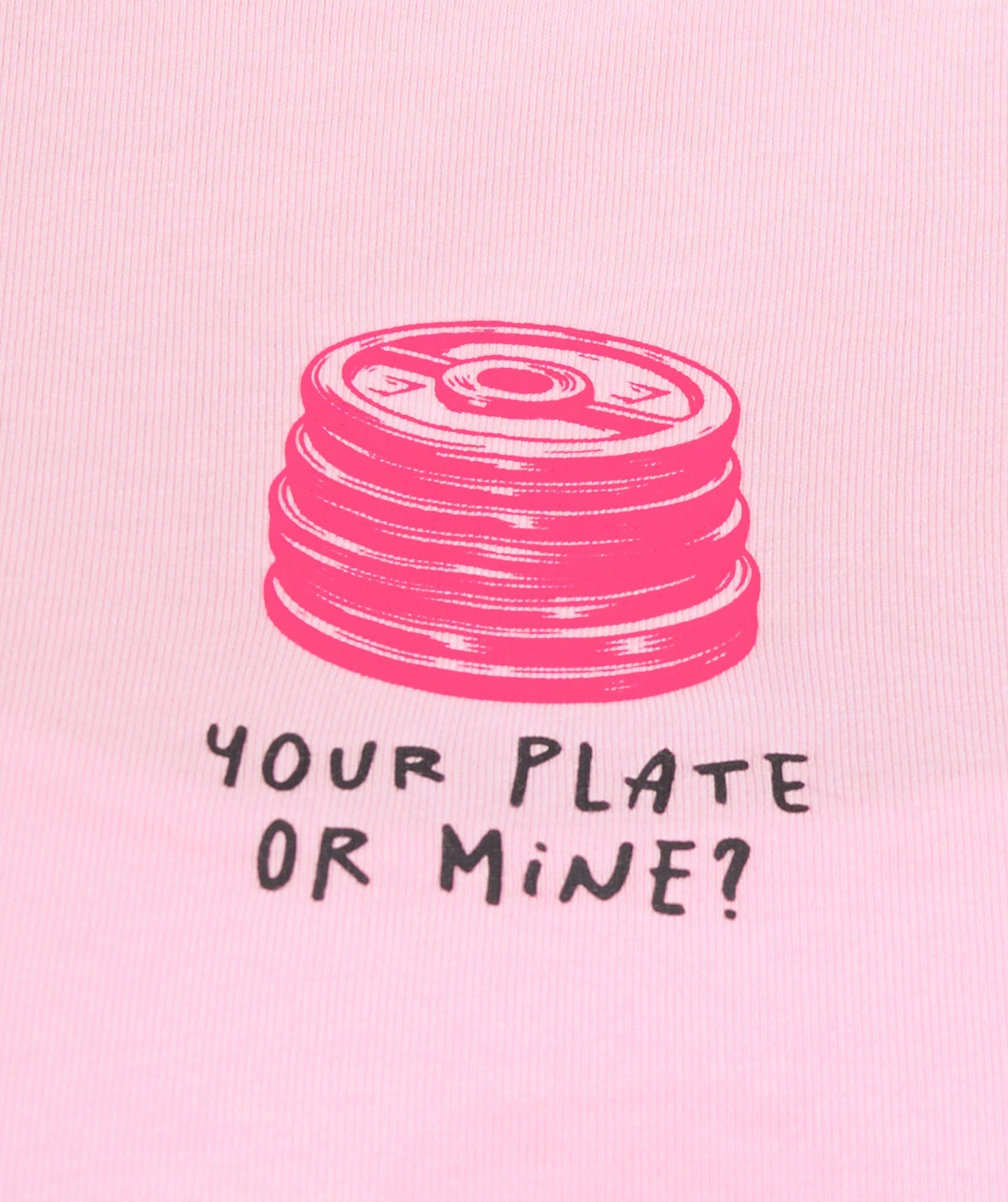 Your Plate or Mine Baby Tee - Dolly Pink