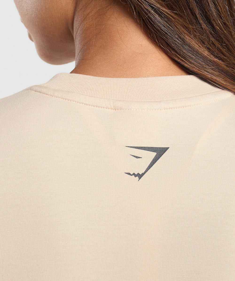 Elevate Chain Oversized T-Shirt - Cream Beige