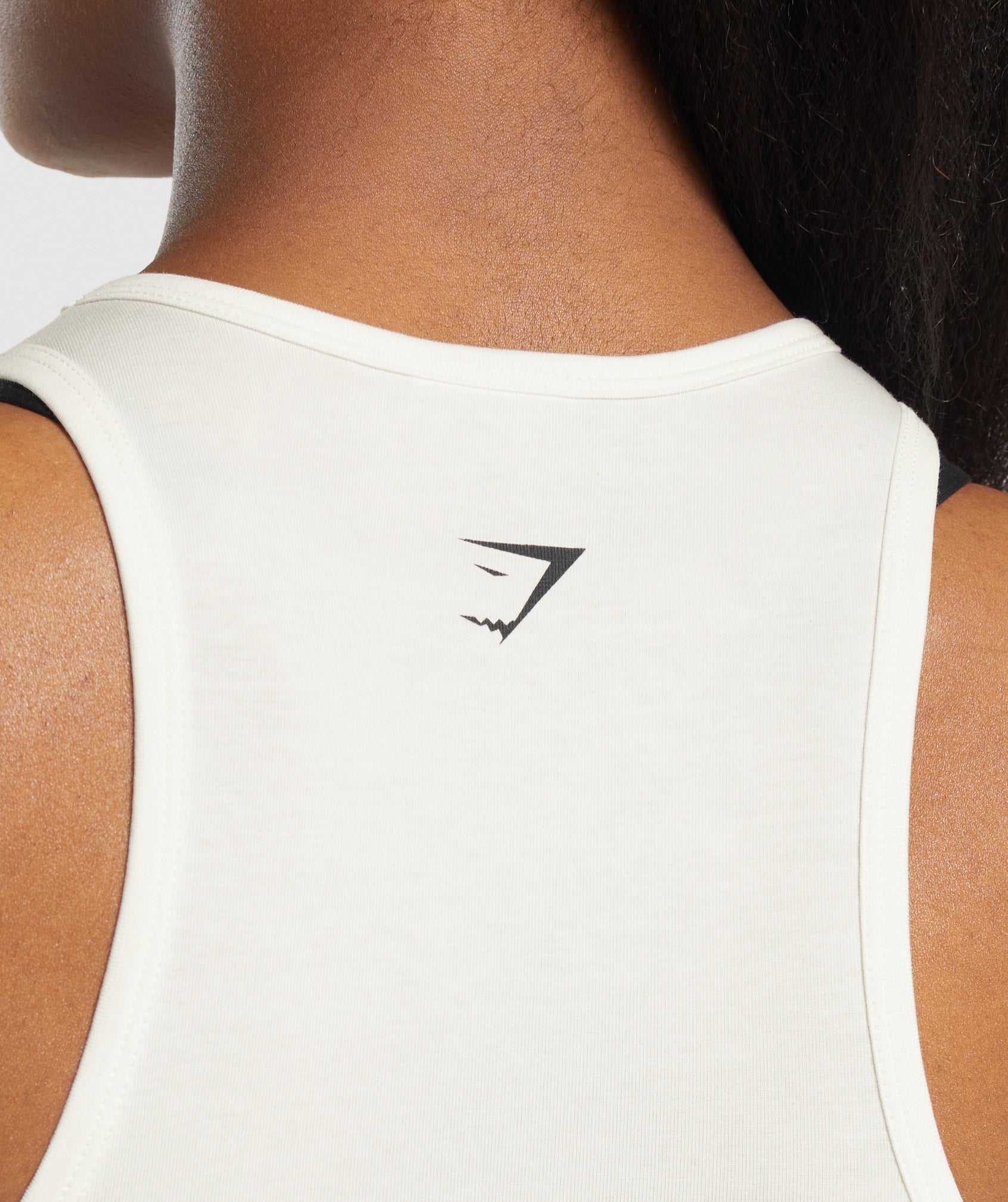 Care Label Graphic Cropped Tank - Soft White