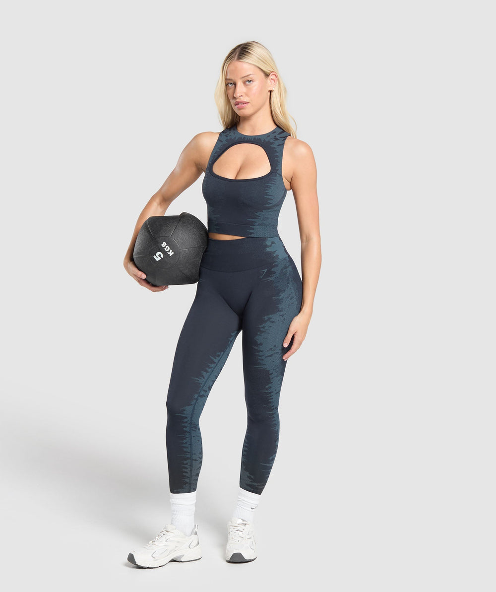 Caged Seamless Tank With Shelf - Heavy Blue/Iron Blue