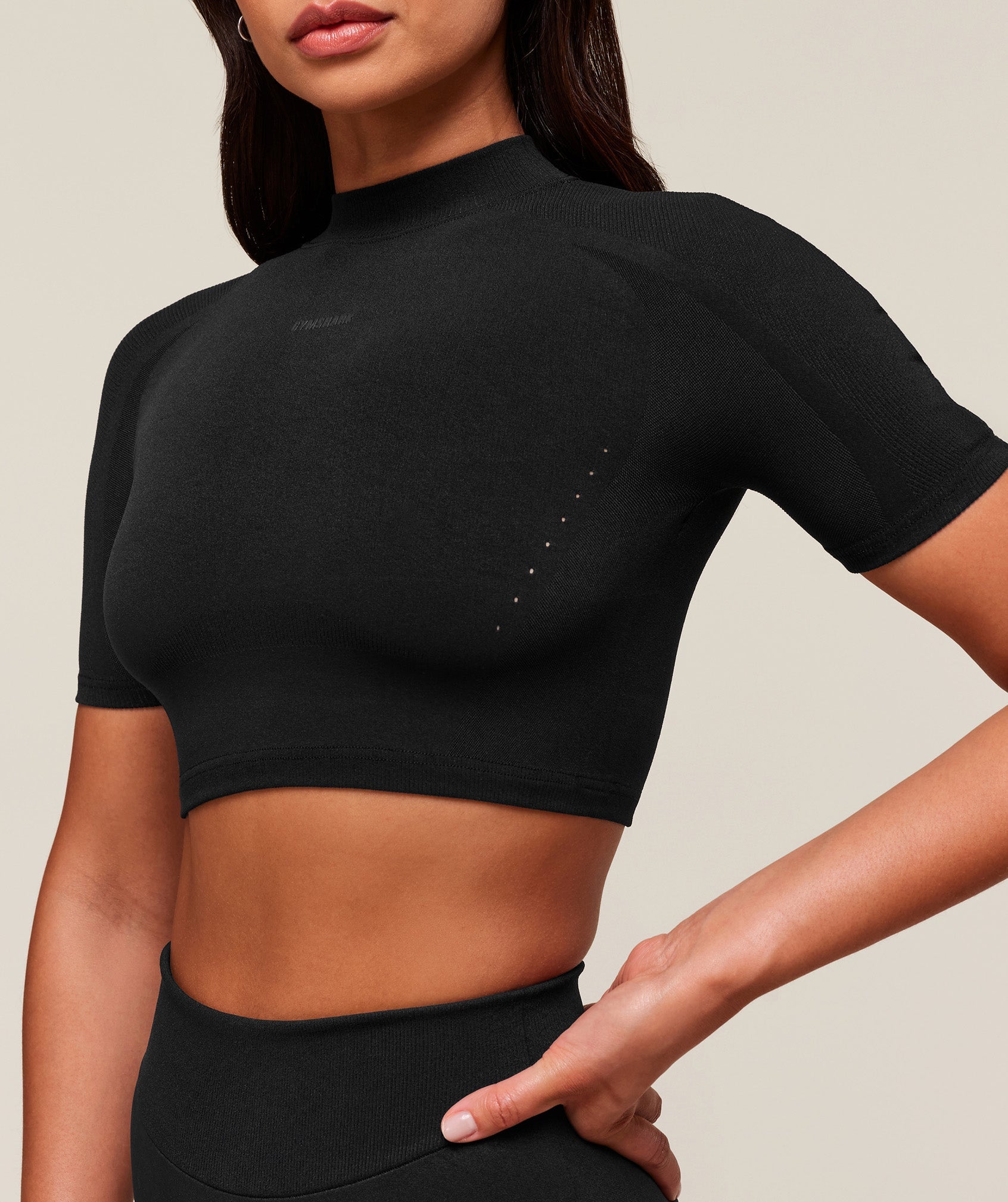 everywear Warp Knit Crop Top - Black