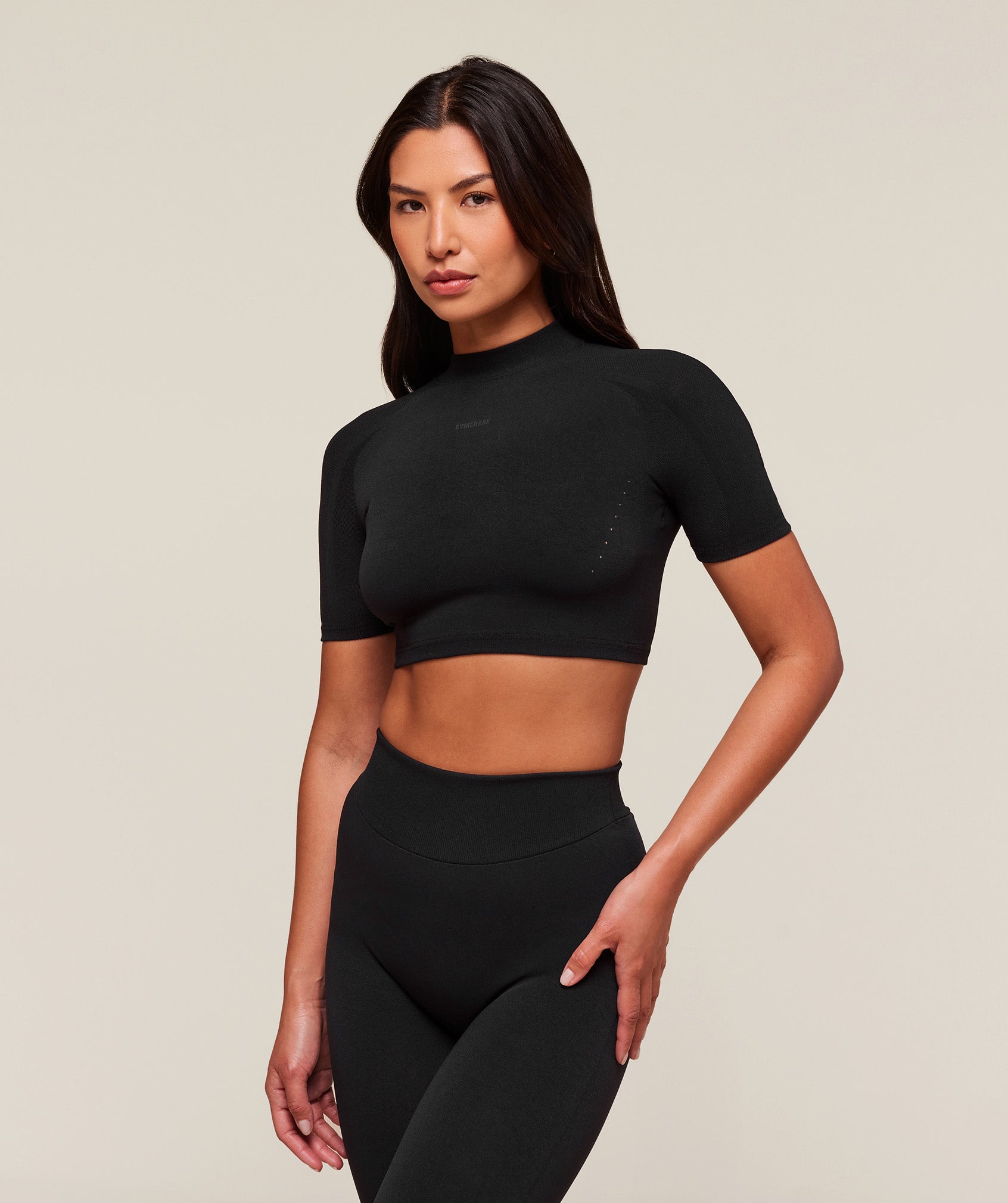 everywear Warp Knit Crop Top - Black