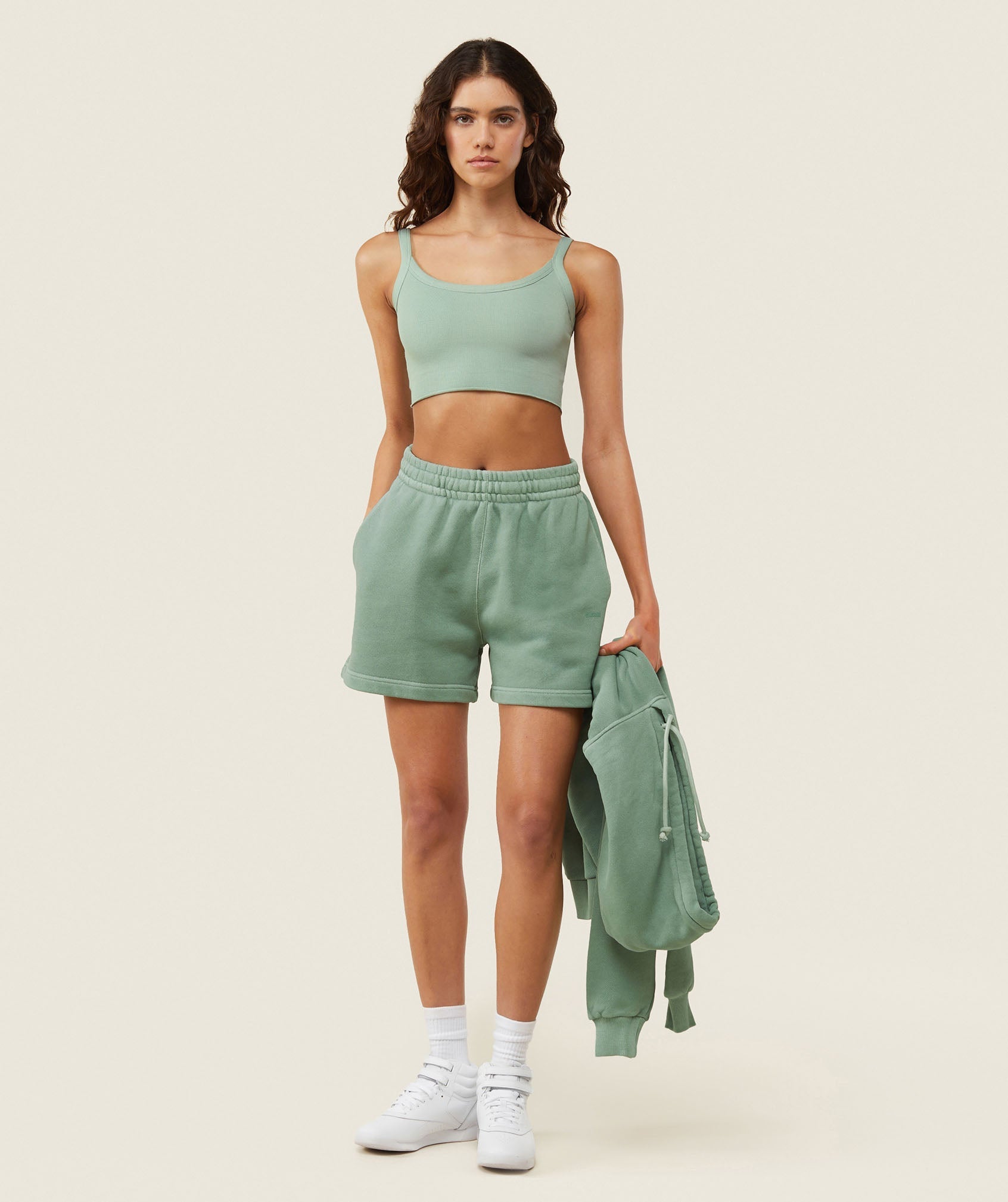 everywear Ribbed Tank - Dollar Green
