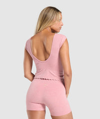 Luxe Seamless Crop Top - Cosy Pink Marl