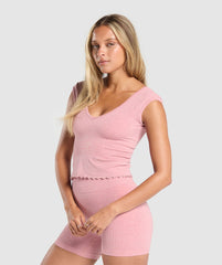 Luxe Seamless Crop Top - Cosy Pink Marl