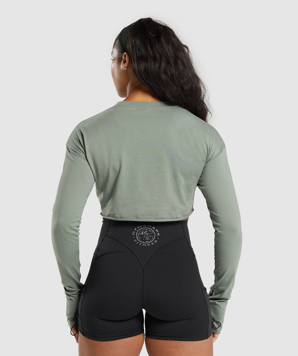 Lifting Long Sleeve Crop Top - Unit Green