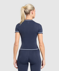 Contrast Seamless Midi Tee - Heavy Blue