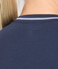Contrast Seamless Midi Tee - Heavy Blue