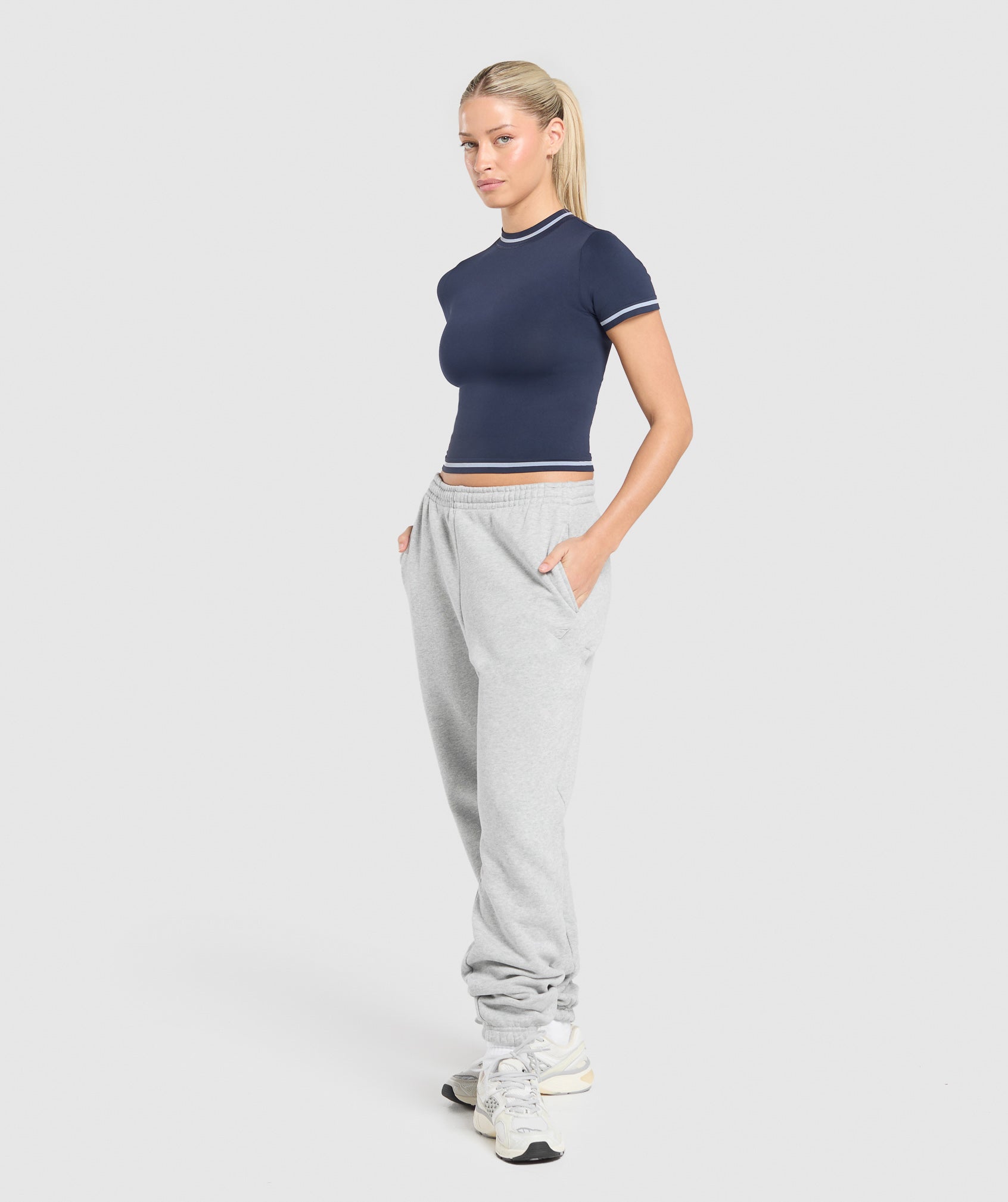 Contrast Seamless Midi Tee - Heavy Blue