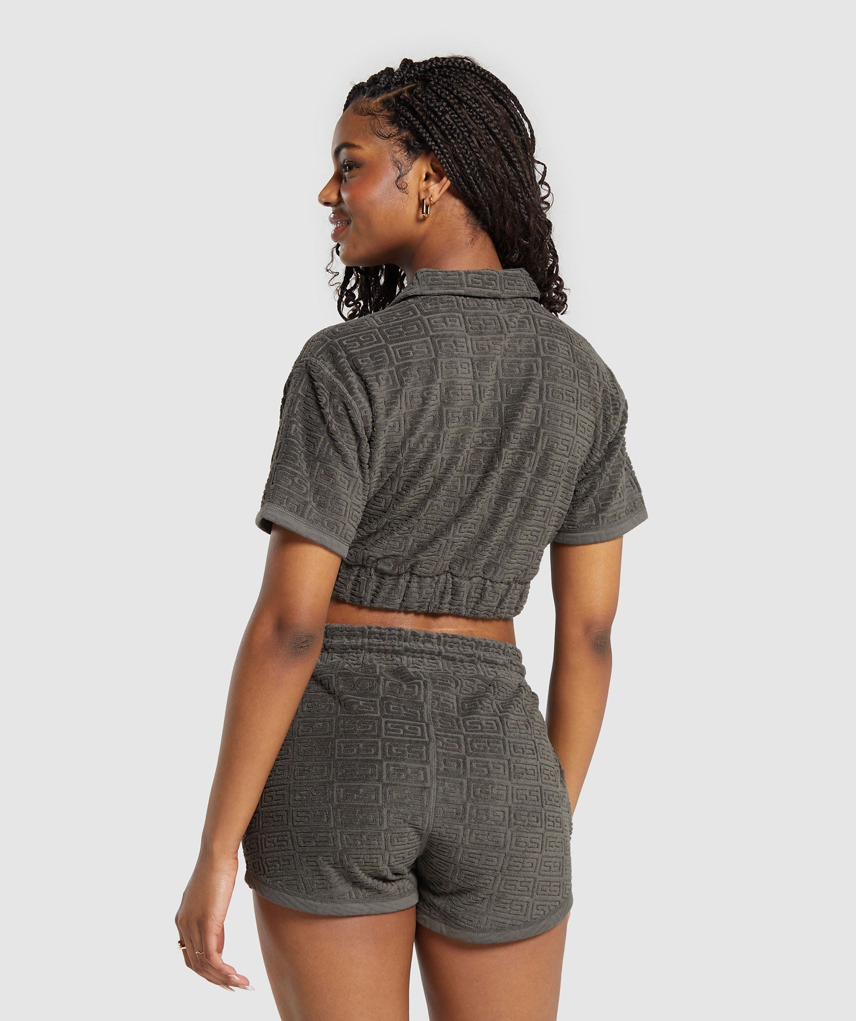 Monogram Towel Crop Top - Strength Green