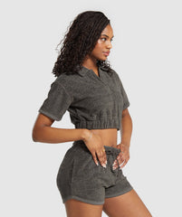 Monogram Towel Crop Top - Strength Green
