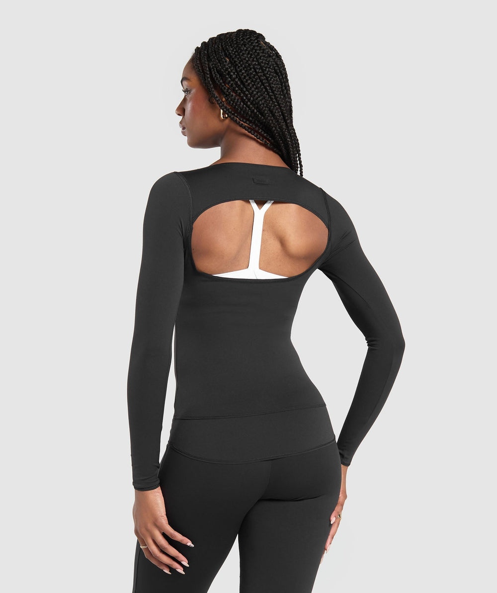 Rest Day Luxe Long Sleeve Top - Black