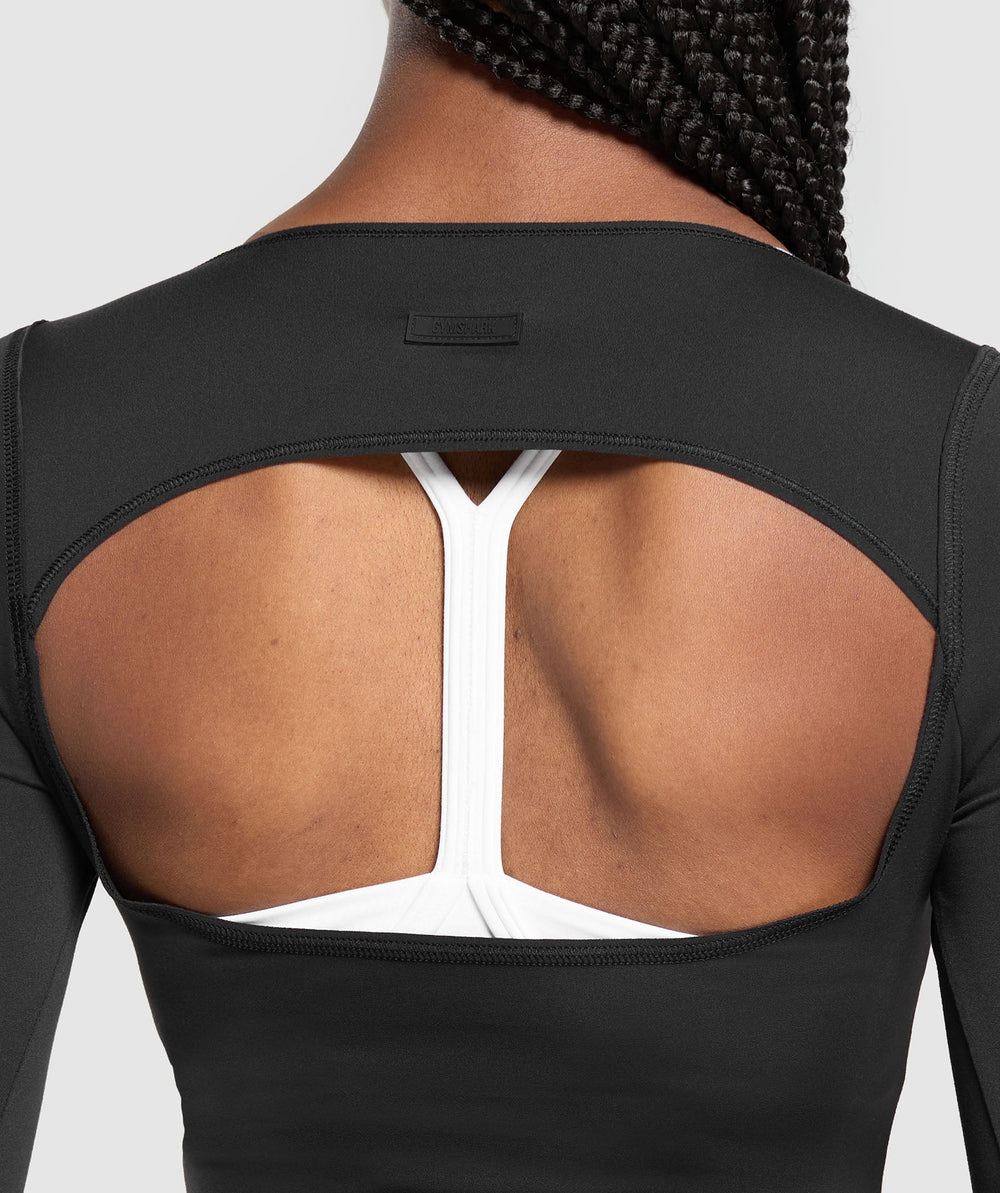 Rest Day Luxe Long Sleeve Top - Black
