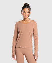Elevate Long Sleeve Top - Autumn Brown
