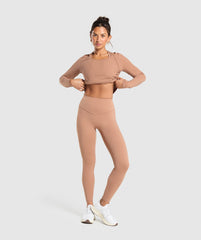 Elevate Long Sleeve Top - Autumn Brown