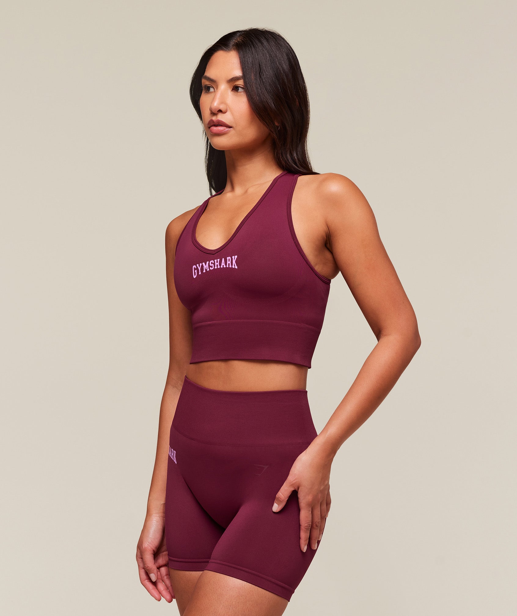Everyday Seamless Graphic Crop Tank - Strong Pink