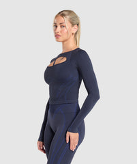 Apex Contrast Long Sleeve Top - Heavy Blue/Force Blue