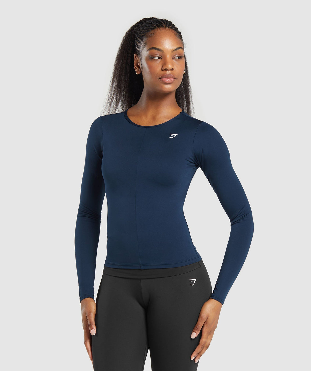Everyday Open Back Long Sleeve Top - Navy