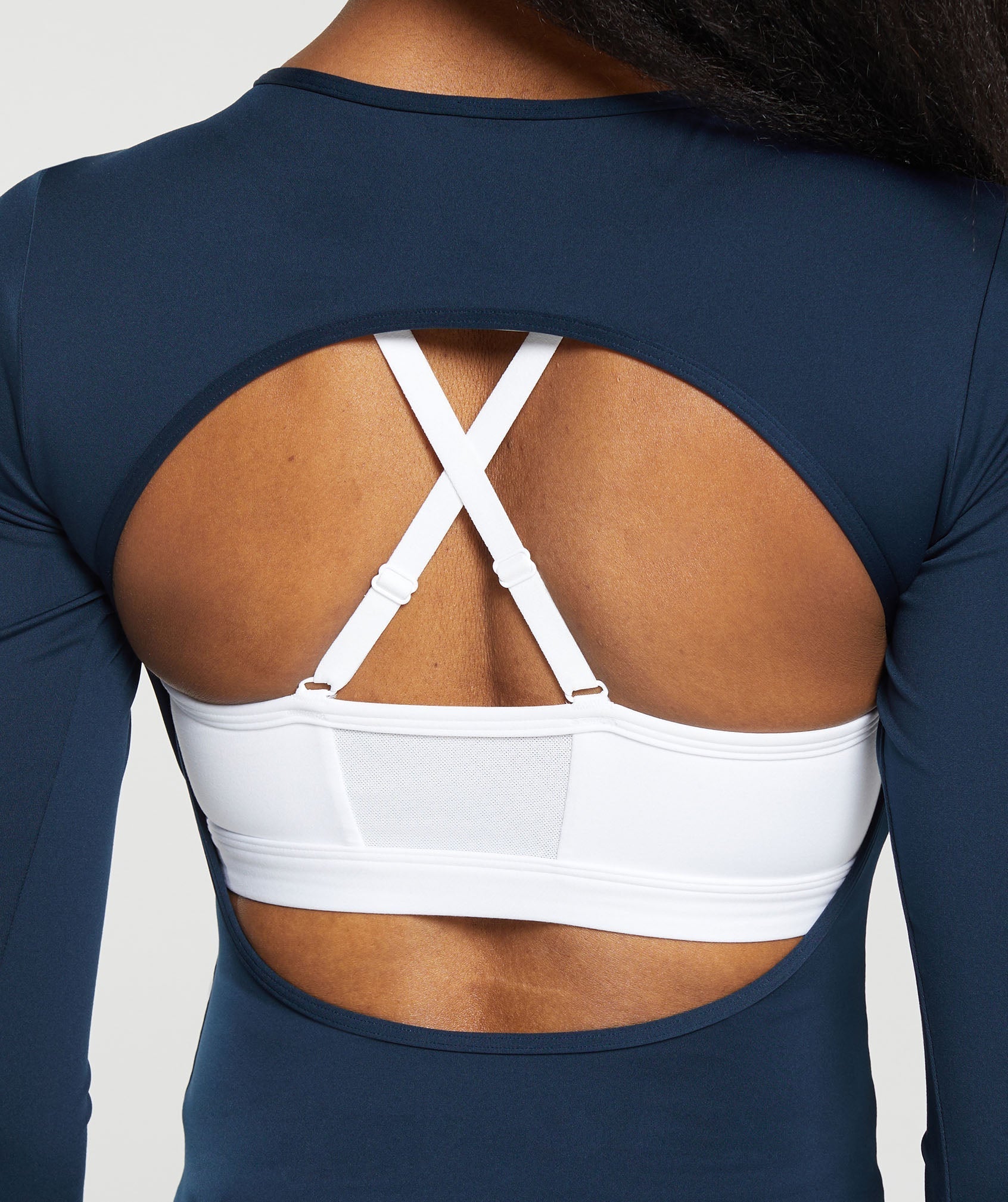 Everyday Open Back Long Sleeve Top - Navy