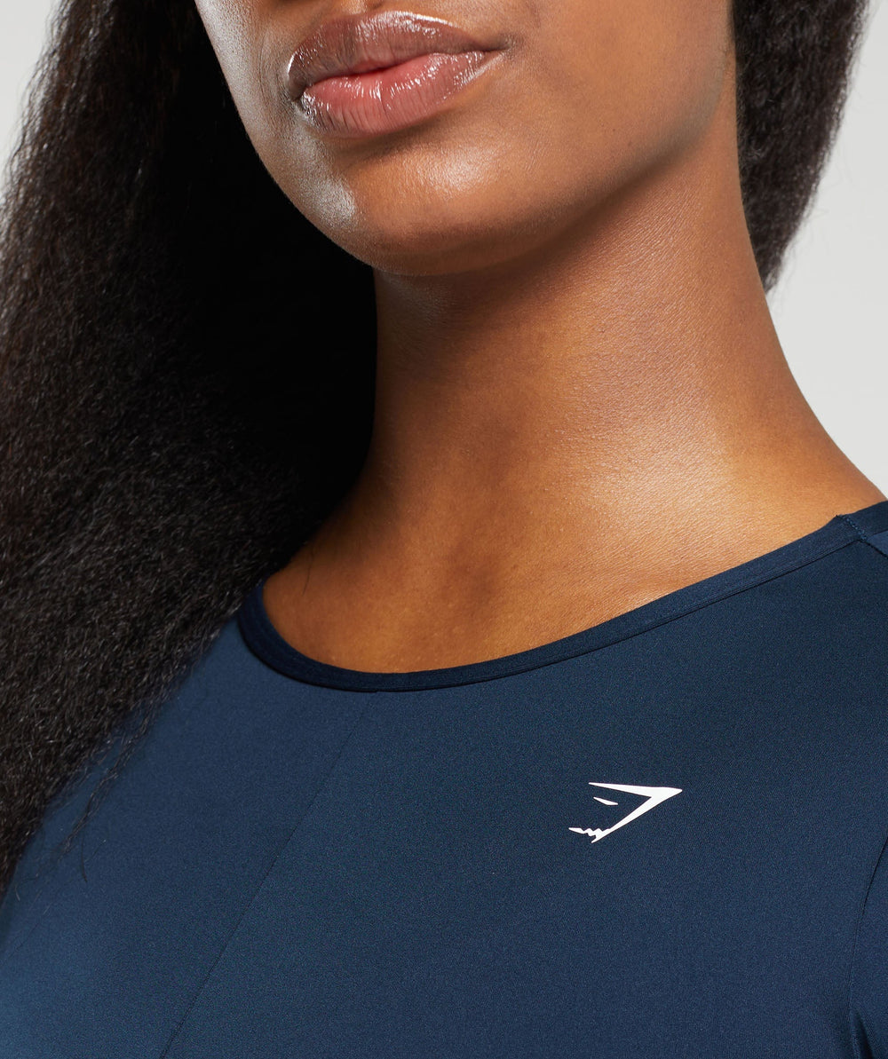 Everyday Open Back Long Sleeve Top - Navy