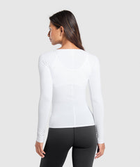Rest Day Buttery Soft Long Sleeve Top - White