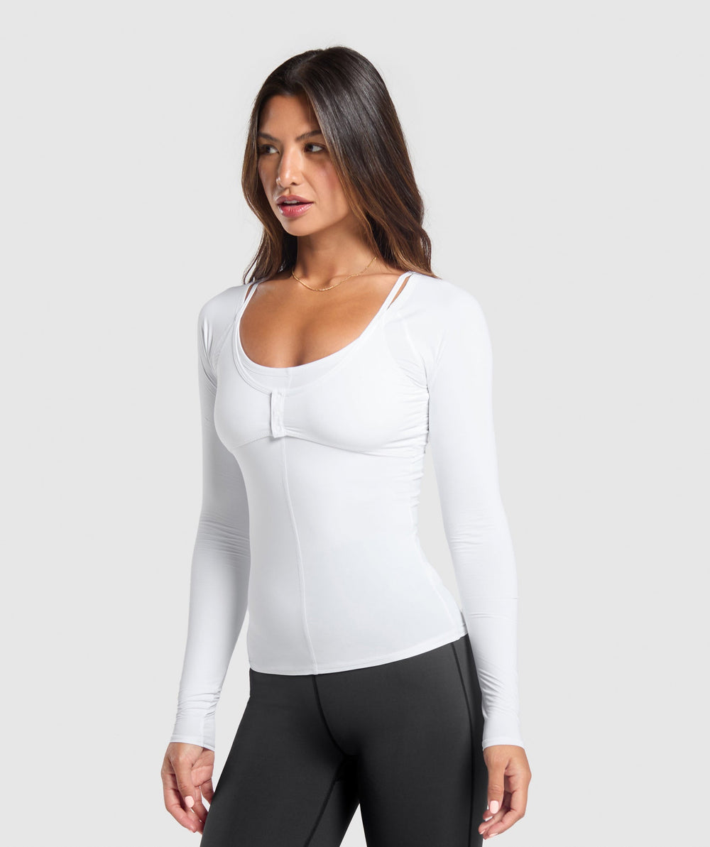 Rest Day Buttery Soft Long Sleeve Top - White