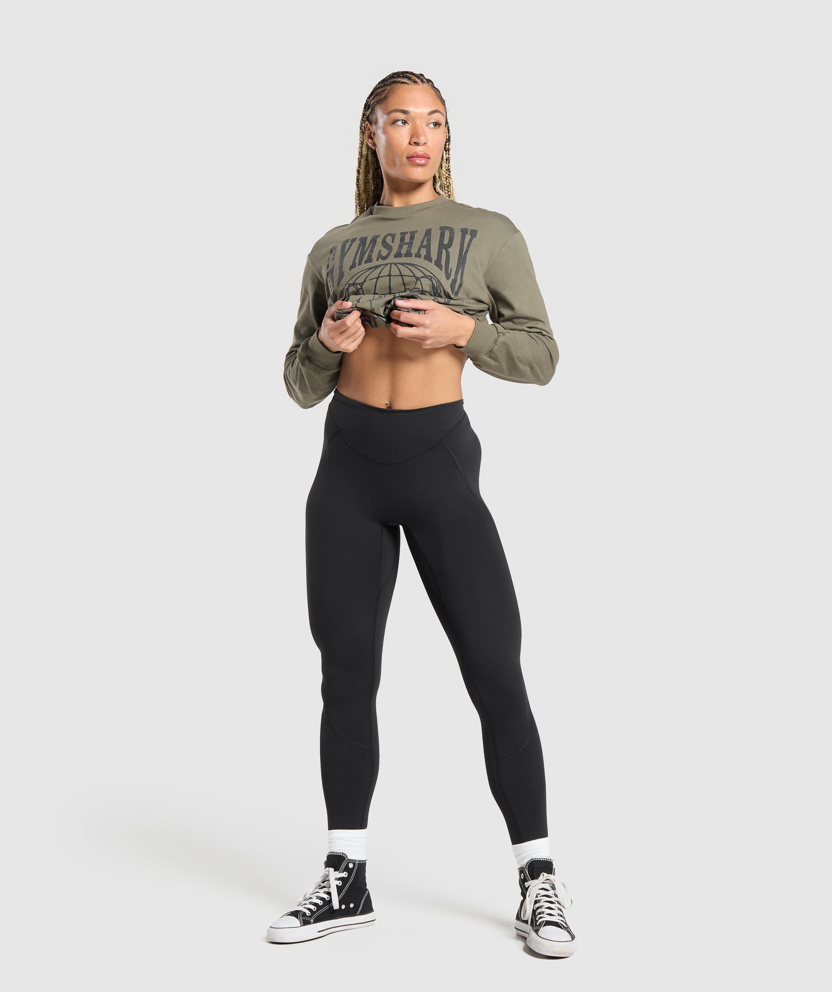Strength In Numbers Long Sleeve Top - Base Green
