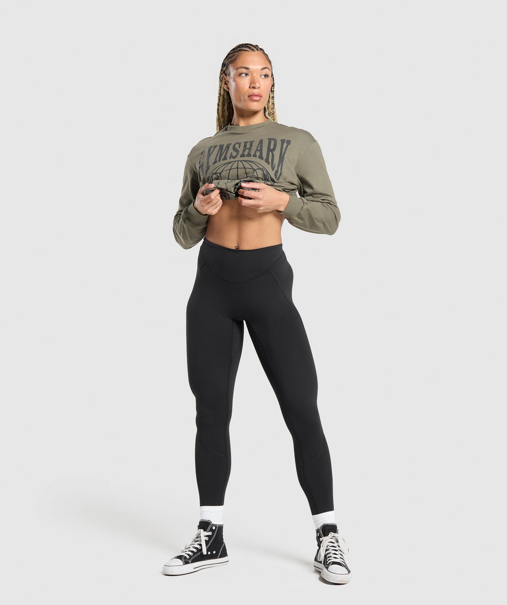 Strength In Numbers Long Sleeve Top - Base Green