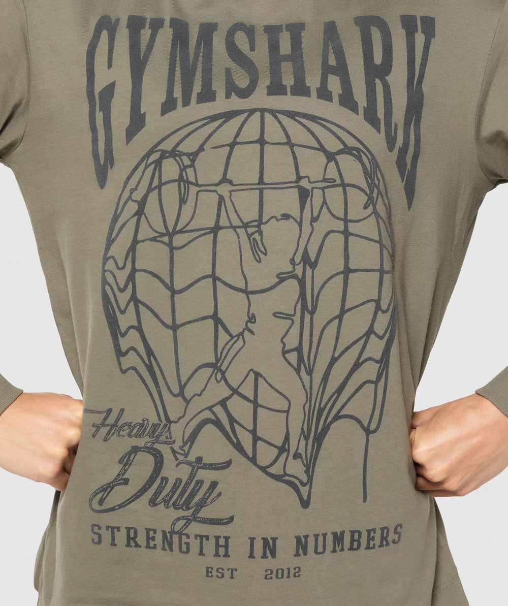 Strength In Numbers Long Sleeve Top - Base Green