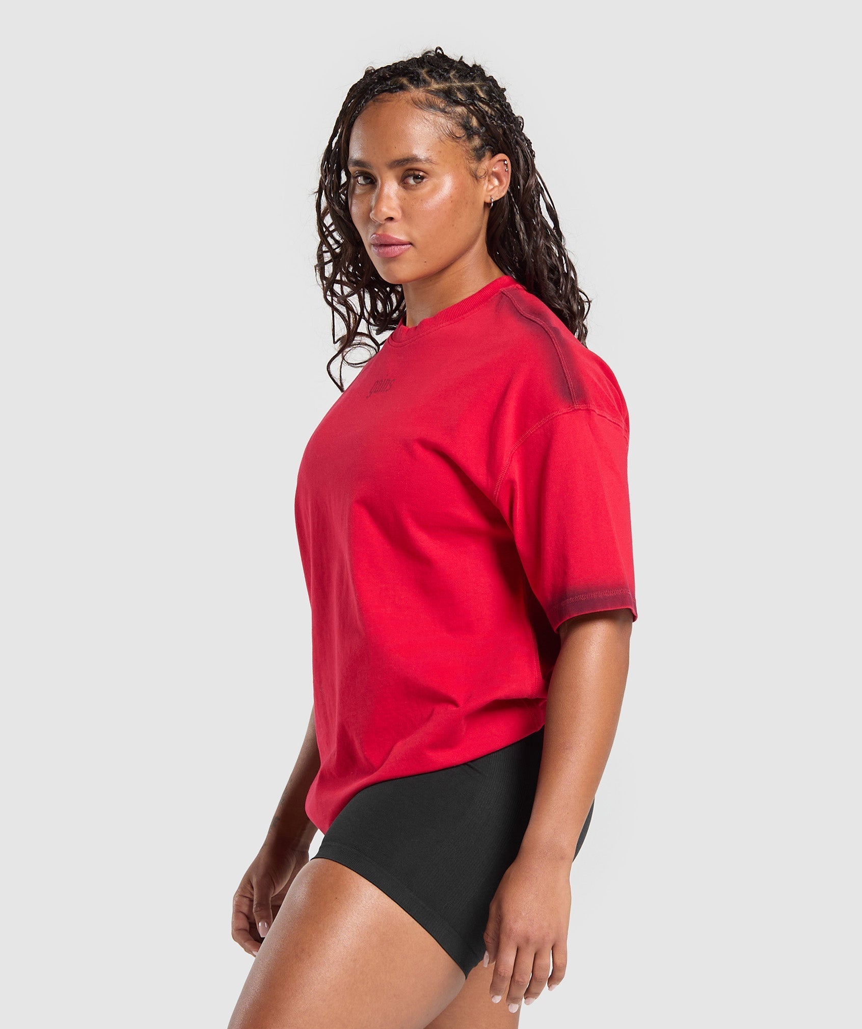Gains Washed Heavyweight Cotton T-Shirt - Conditioning Red/Sets Red