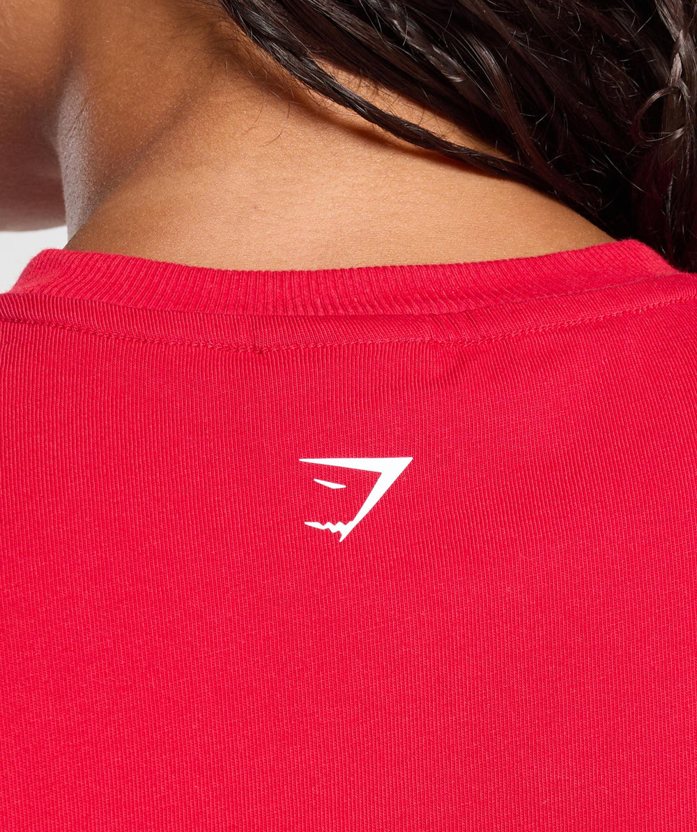 Gains Washed Heavyweight Cotton T-Shirt - Conditioning Red/Sets Red
