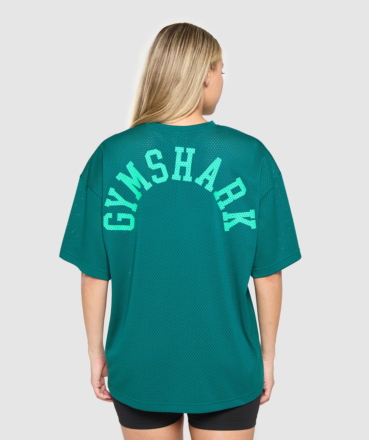 Mesh Graphic Oversized T-Shirt - Functional Teal