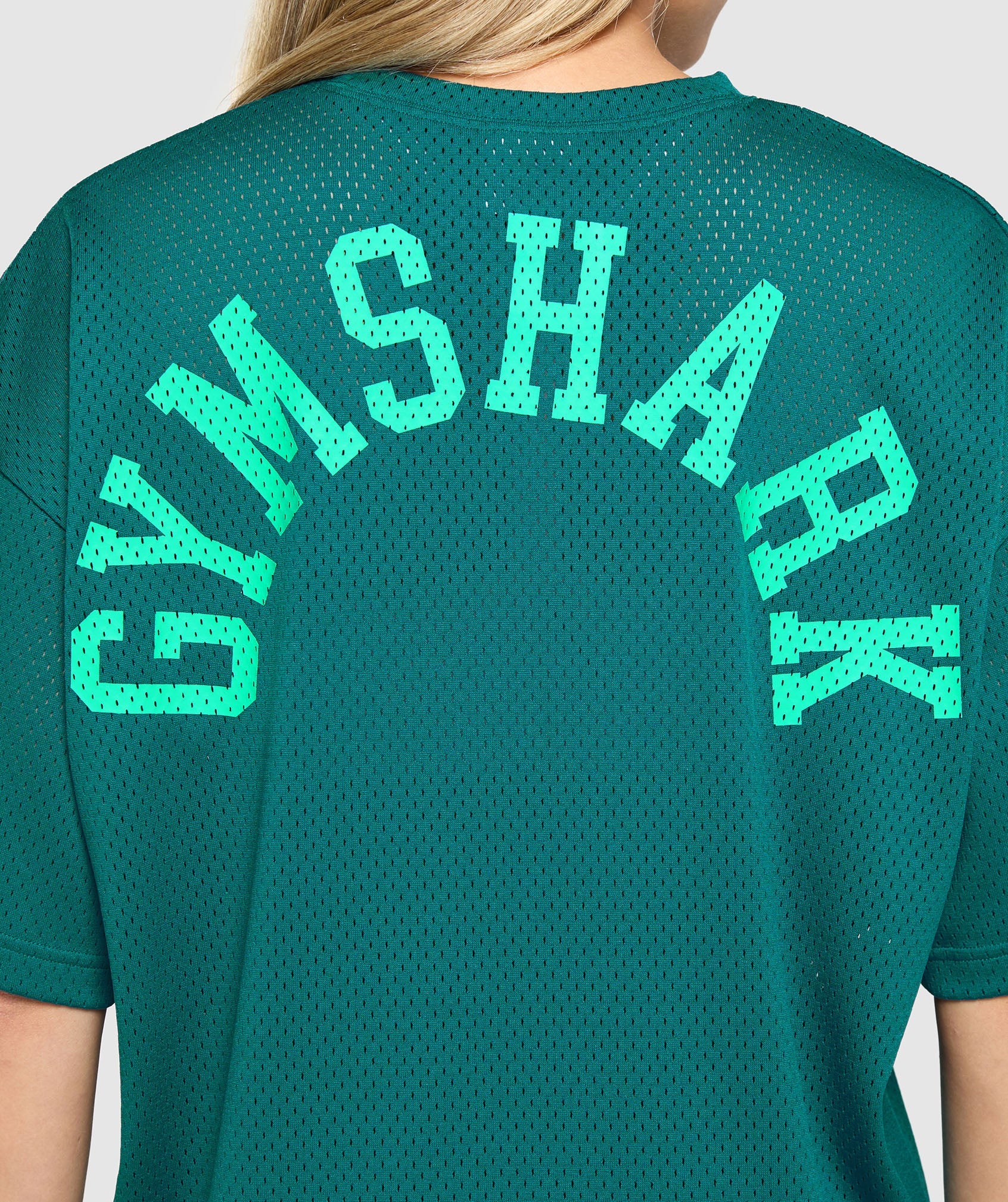 Mesh Graphic Oversized T-Shirt - Functional Teal