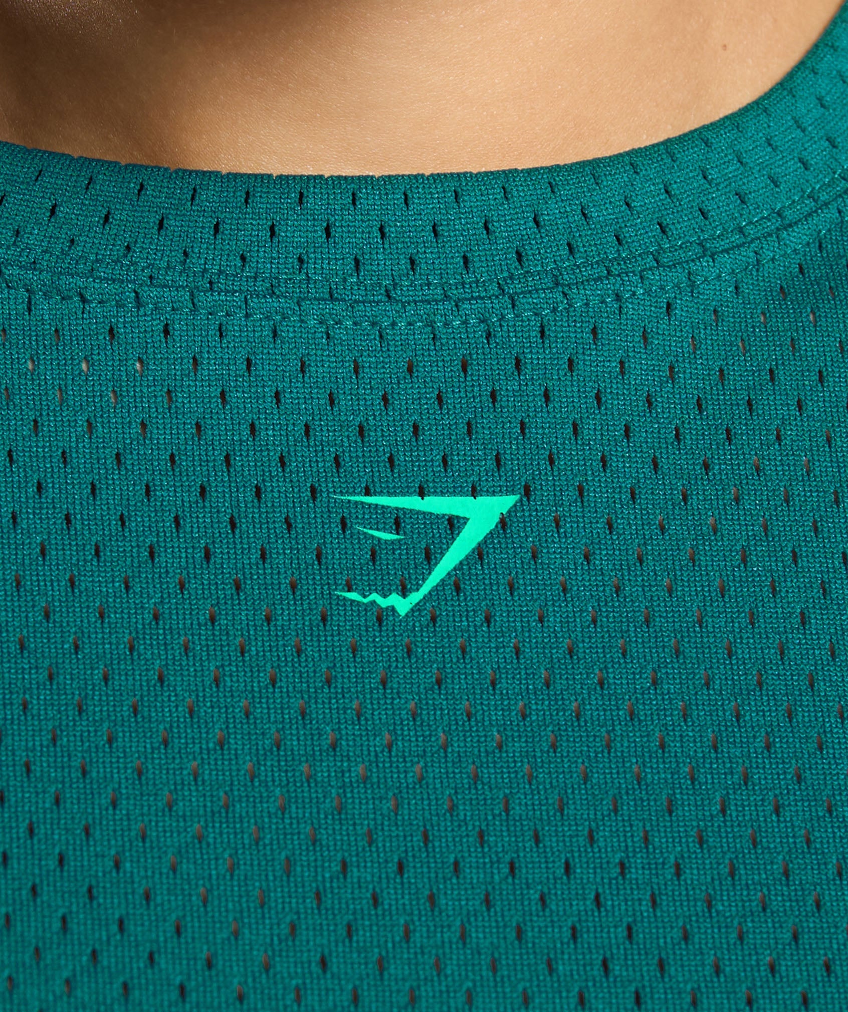 Mesh Graphic Oversized T-Shirt - Functional Teal