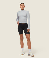 everywear Long Sleeve Ribbed Turtle Neck - Ice Grey