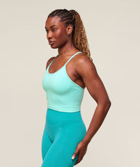 Energised Seamless Crop Top - Pop Turquoise